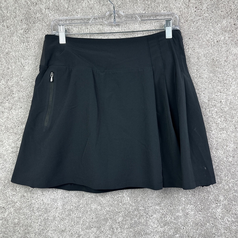 Women's Athleta Fairway Pleated Skort Size Medium Black Golf Tennis Pickleball‎